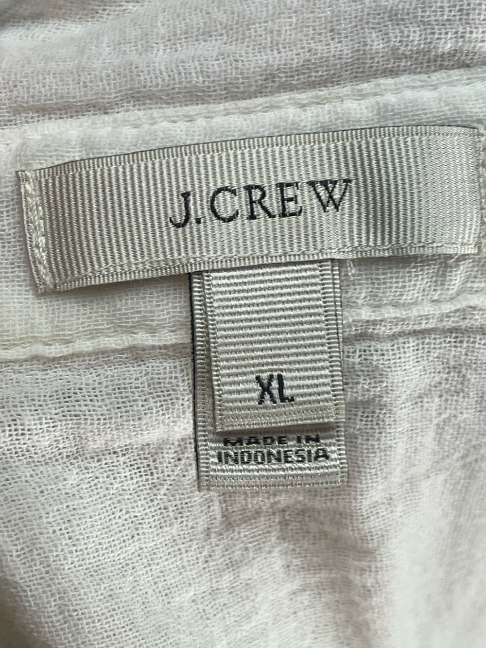 J Crew side Xl Henley beach tunic made of lightweight cotton gauze white - Picture 5 of 5